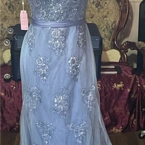 Elegant sky  blue Wedding Dress
